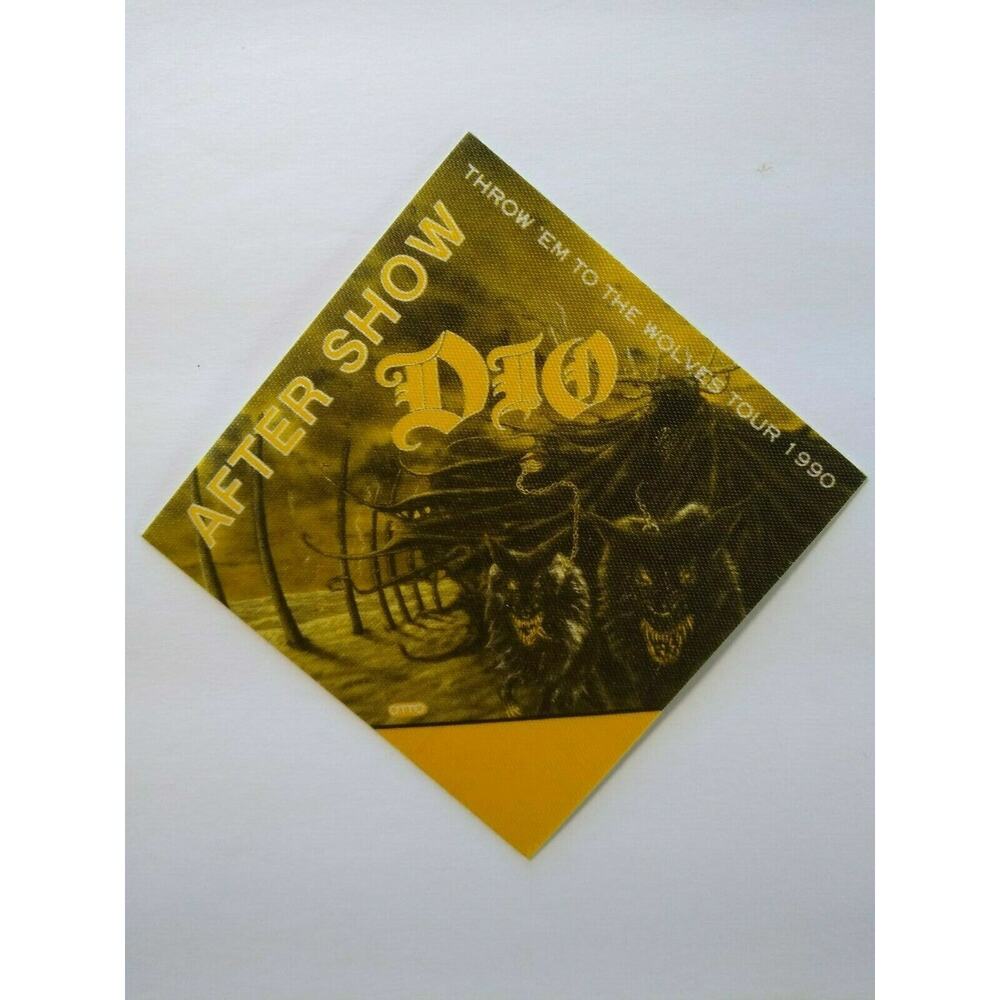 Dio Backstage Pass Original Throw 'em to the Wolves Tour 1990 Heavy Metal Yellow